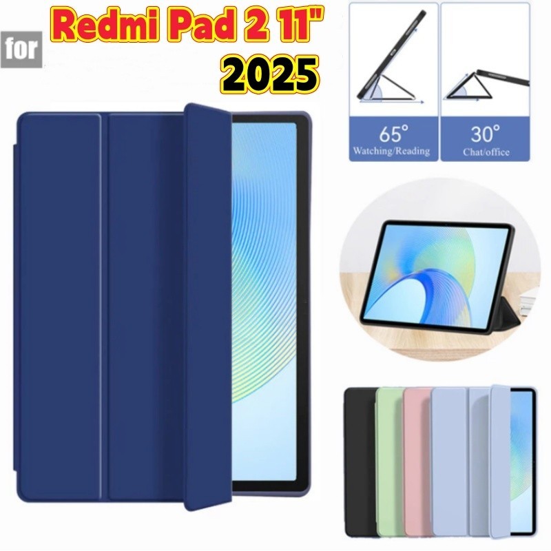 Slim Silicon Magnetic Stand Flip สําหรับ Xiaomi Redmi Pad2 2025 แท็บเล็ต 11 นิ้ว Redmi Pad SE 8.7 Pa