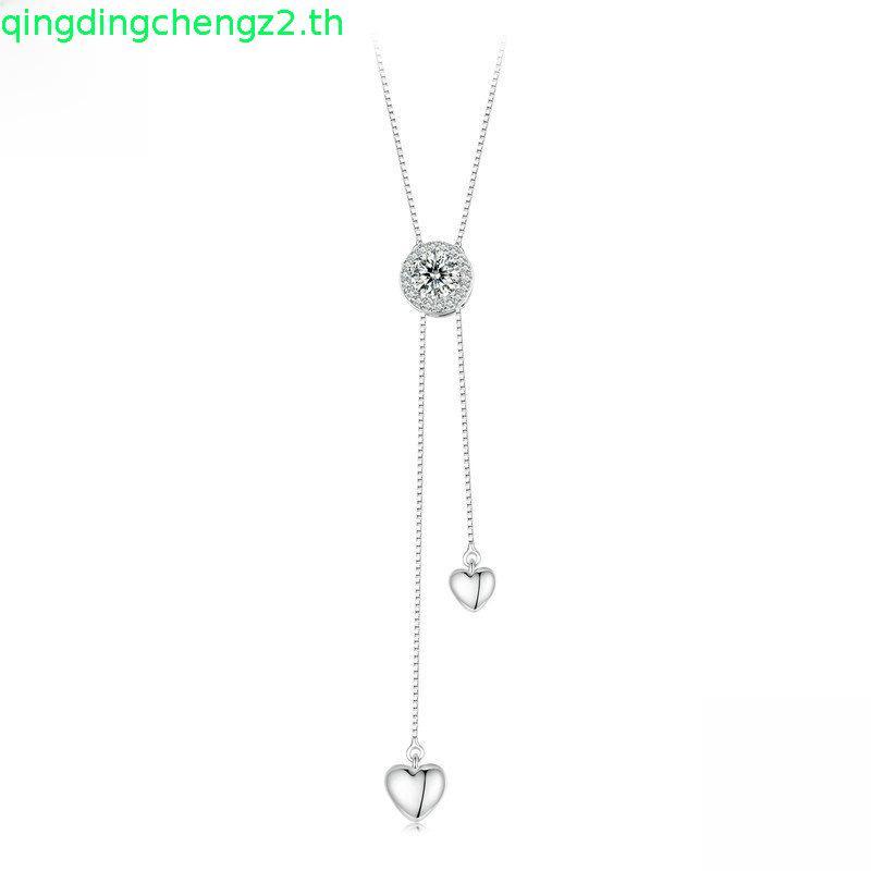 Bamoer สร้อยคอเงินสเตอร์ลิง 925 ประดับพู่โมอิส สําหรับผู้หญิง MSN029