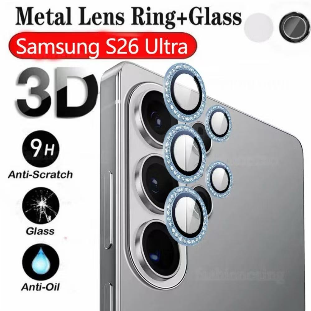 [ส่งจากไทย]ฟิล์มเลนส์กล้องแบบใหม่ กล้องบล๊อกแบบเพชร ติดง่าย แค่วาง สำหรับ Samsung S26 S26Plus S26Ultra