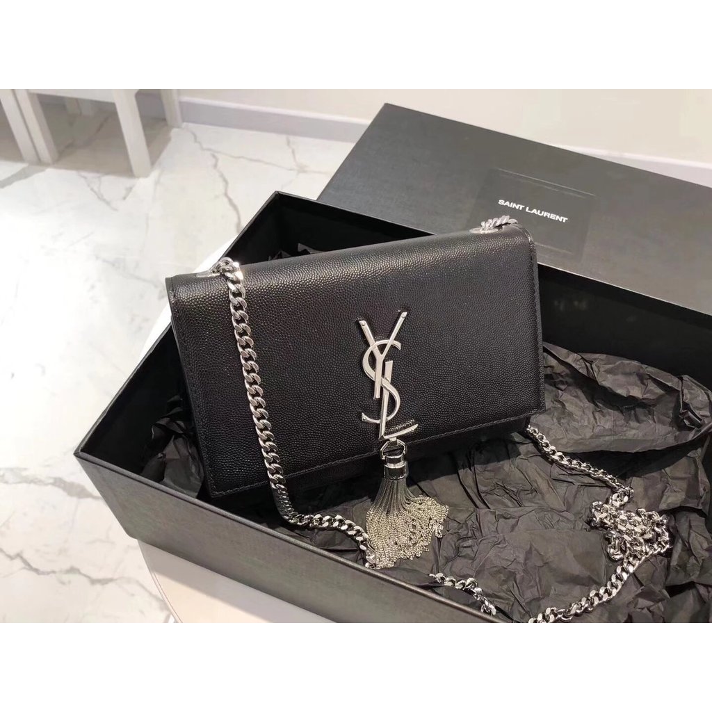 กระเป๋าสะพายข้าง YSL สไตล์พู่หนังวัวนำเข้า
