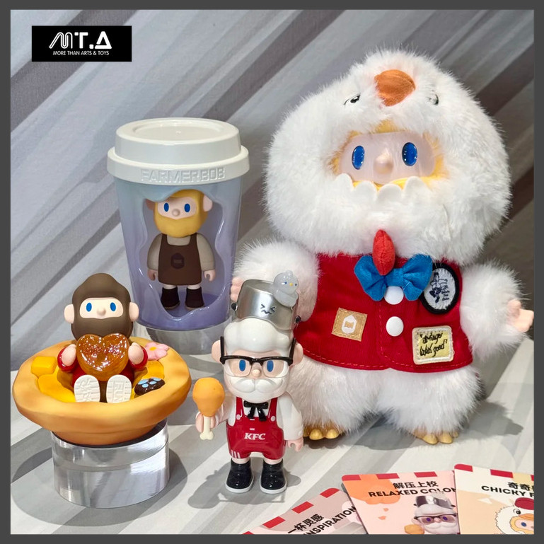 MORETHAN Arts&Toys KFC X Farmer Bob Lazy Tart Lover/Relaxed Colonel/Cup of Inspiration Confirm Box