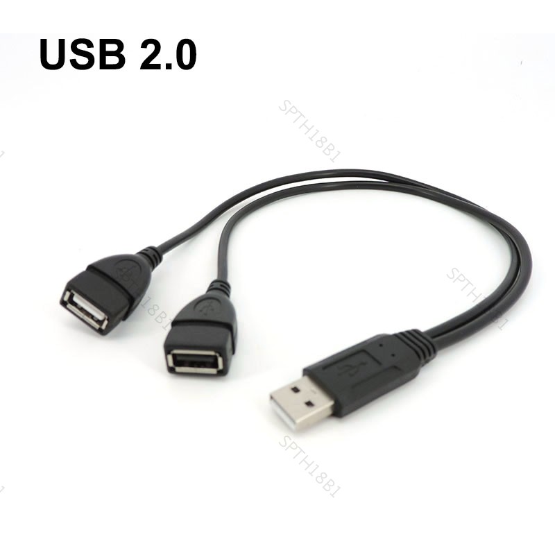 30 ซม.USB 2.0 USD 1 ปลั๊กชาย 2 ทิศทางหญิง Splitter ซ็อกเก็ต USB 2.0 สายไฟข้อมูลสายแหล่งจ่ายไฟเชื่อมต