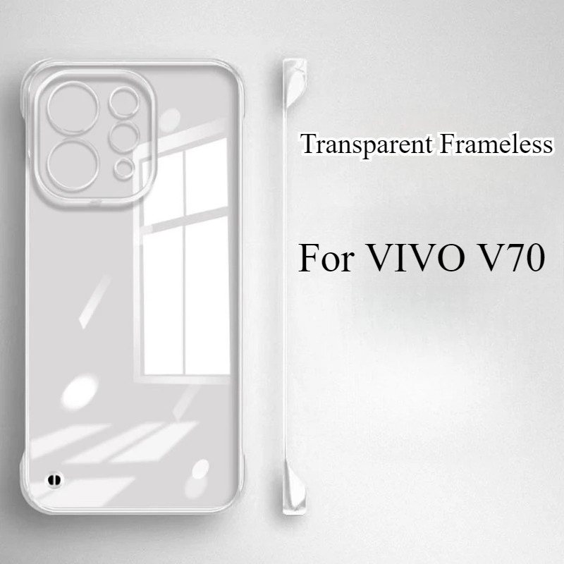 PC Hard Ultra-Thin Frameless สําหรับ VIVO V70/S50 โปร่งใสกันกระแทกฝาครอบป้องกัน ShellFor VIVO V 70 S 50 เปลือกกันชน