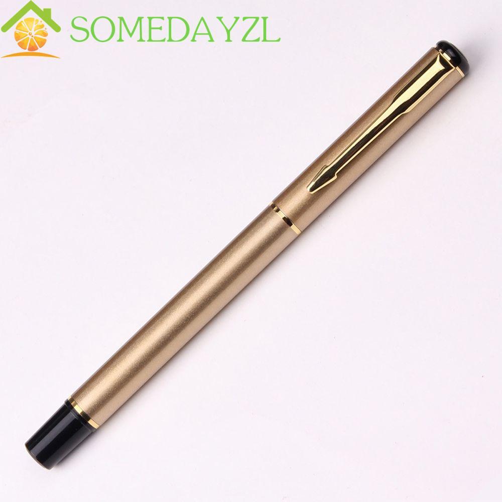 SOMEDAYZL ปากกาลายเซ็นธุรกิจ 0.5 มม.หมึกสีดําประณีตเด็กเครื่องเขียนโรงเรียน Office Supply หรูหราหมุนโลหะสีปากกาลูกลื่นแบบพกพา
