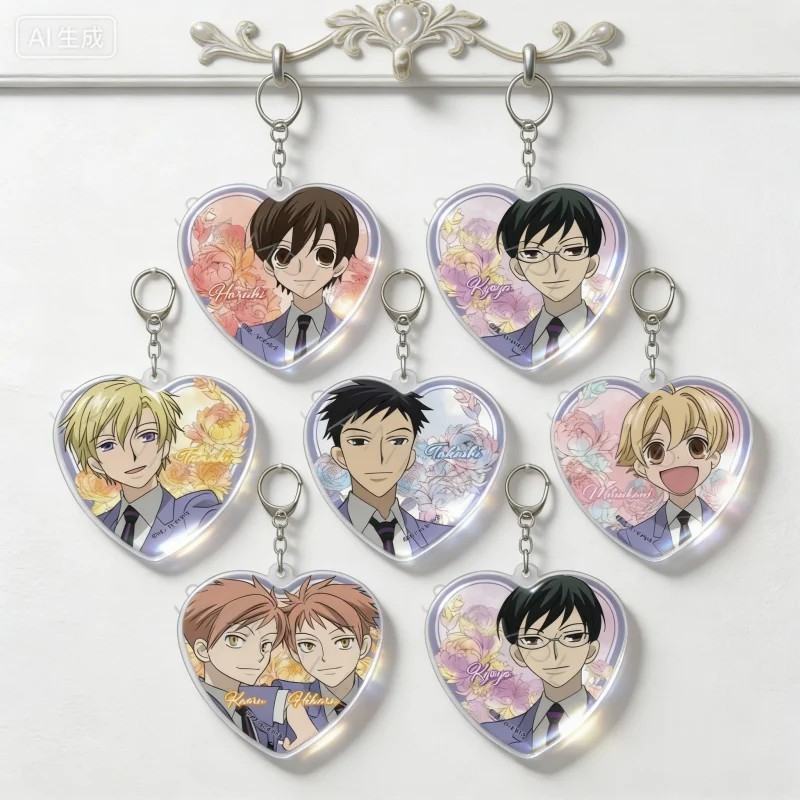 พวงกุญแจอนิเมะ Ouran High School Host Club Ouran Stewardess Club micha อะคริลิคหัวใจตกแต่ง กระเป๋านั