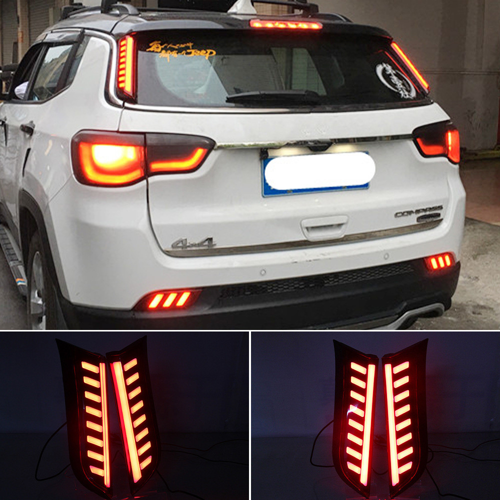 [carefreeshop] เหมาะสําหรับ JEEP JEEP Guide 17-19 ไฟกันชนหลัง LED ไฟโพสต์ ไฟตัดหมอกหลัง ไฟเบรค [Whal