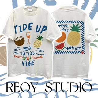 เสื้อยืด oversize เกาหลี สงกรานต์ ผ้าเทคโนโลยี จากอเมริกา ผลิตโดยร้าน งานใหม่เป็นงานมือ unisex ใส่ได้ทั้ง ชายหญิง #001