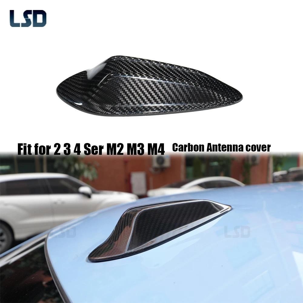 สําหรับ BMW Lci 2 3 4 Series แห้งคาร์บอนไฟเบอร์หลังคาเสาอากาศ Shark Fin ปลอมฝาครอบ Trim G42 G20 Lci 