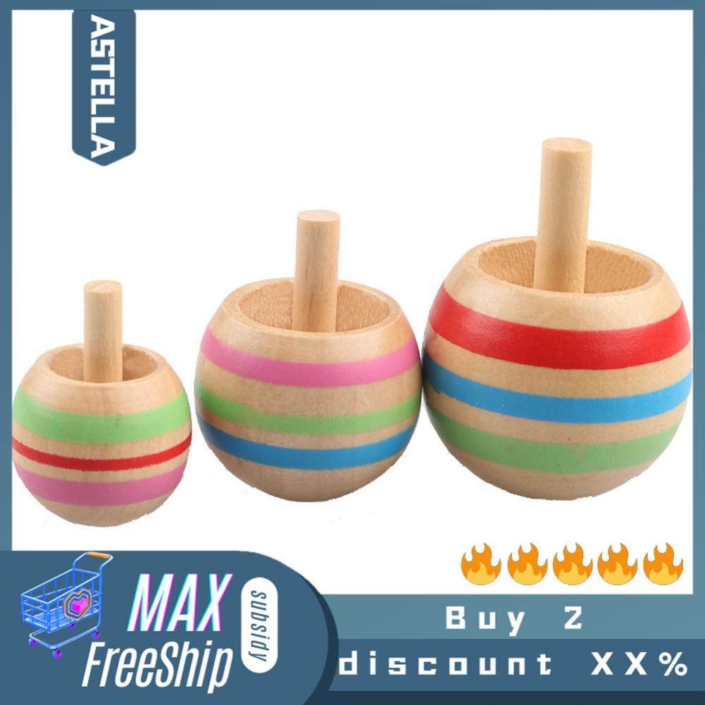 ASTELLA 3 ชิ้นไม้ Gyro Finger Spinner เดสก์ท็อป Spinning Top ของเล่นเด็กความเครียด Reliever