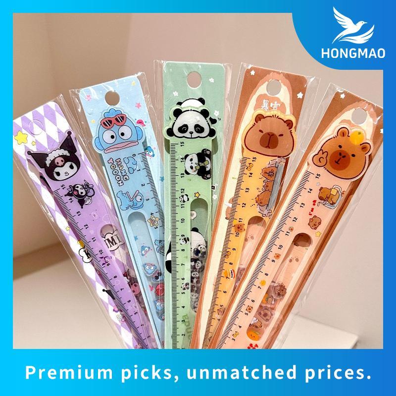 123 KT, Kuromi, Capybara, Chiikawa และผองเพื่อน ไม้บรรทัดขนาด 15 ซม. พร้อมหัวกลิ้ง