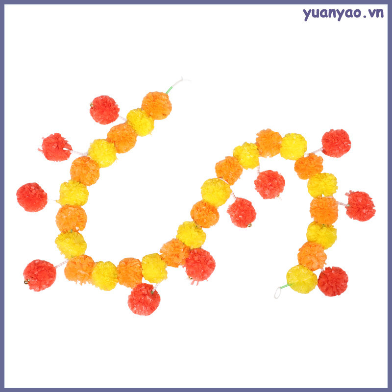 ดาวเรืองประดิษฐ์ Genda ดอกไม้วันของ Dead Decor Faux Garlands Diwali ตกแต่ง yuanyao