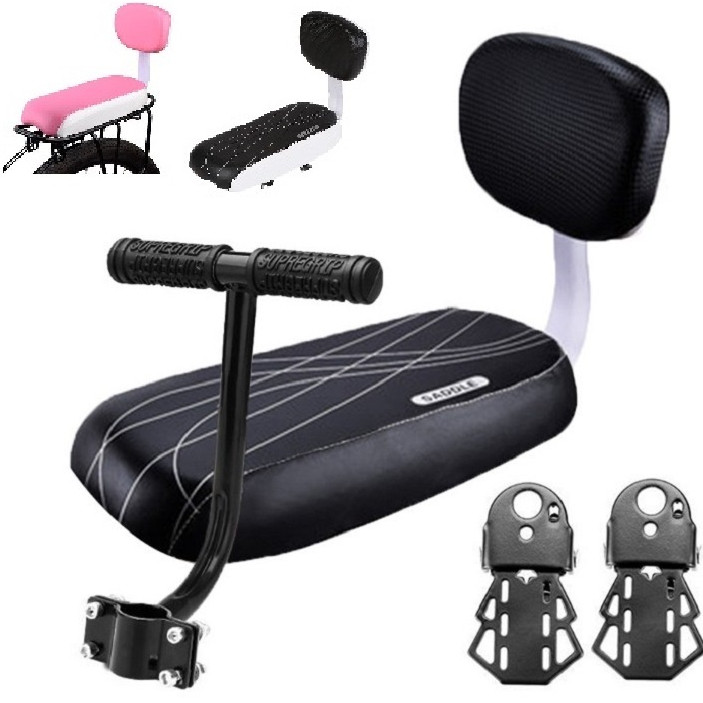 Combo เบาะรองนั่งหลังมีพนักพิง+ราวหลักอาน+ที่วางเท้า vip 2 อัน PK Bicycle MD Store