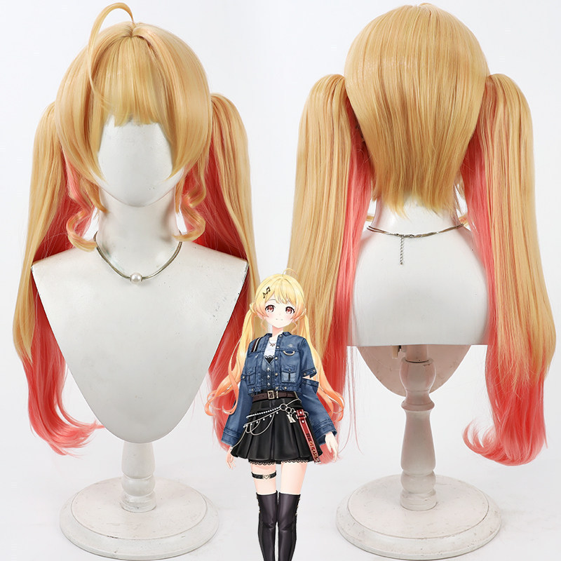 VTuber Otonose Kanade คอสเพลย์วิกผมที่ถอดออกได้หางม้าทูโทน Ombre