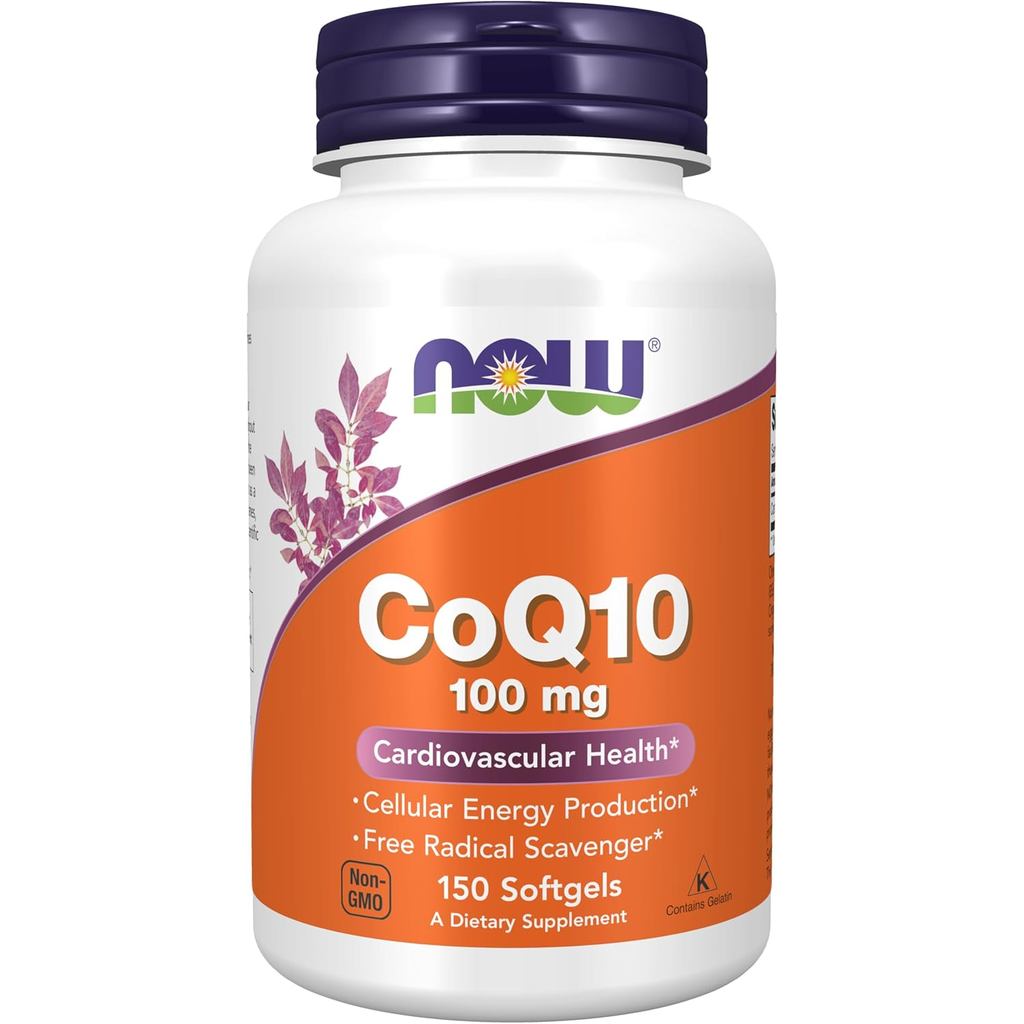 อาหารเสริม NOW Coenzyme Q10 100mg เกรดทางการแพทย์ 150 แคปซูลอ่อน