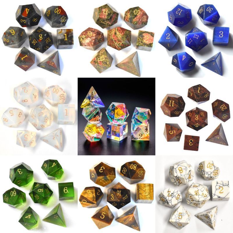 เทคโนโลยี Dosni (จังหวัดหูหนาน) Co., Ltd. อัญมณีลูกเต๋าชุด 7 ชิ้น Dungeons และ Dragons DND Multi-Sid