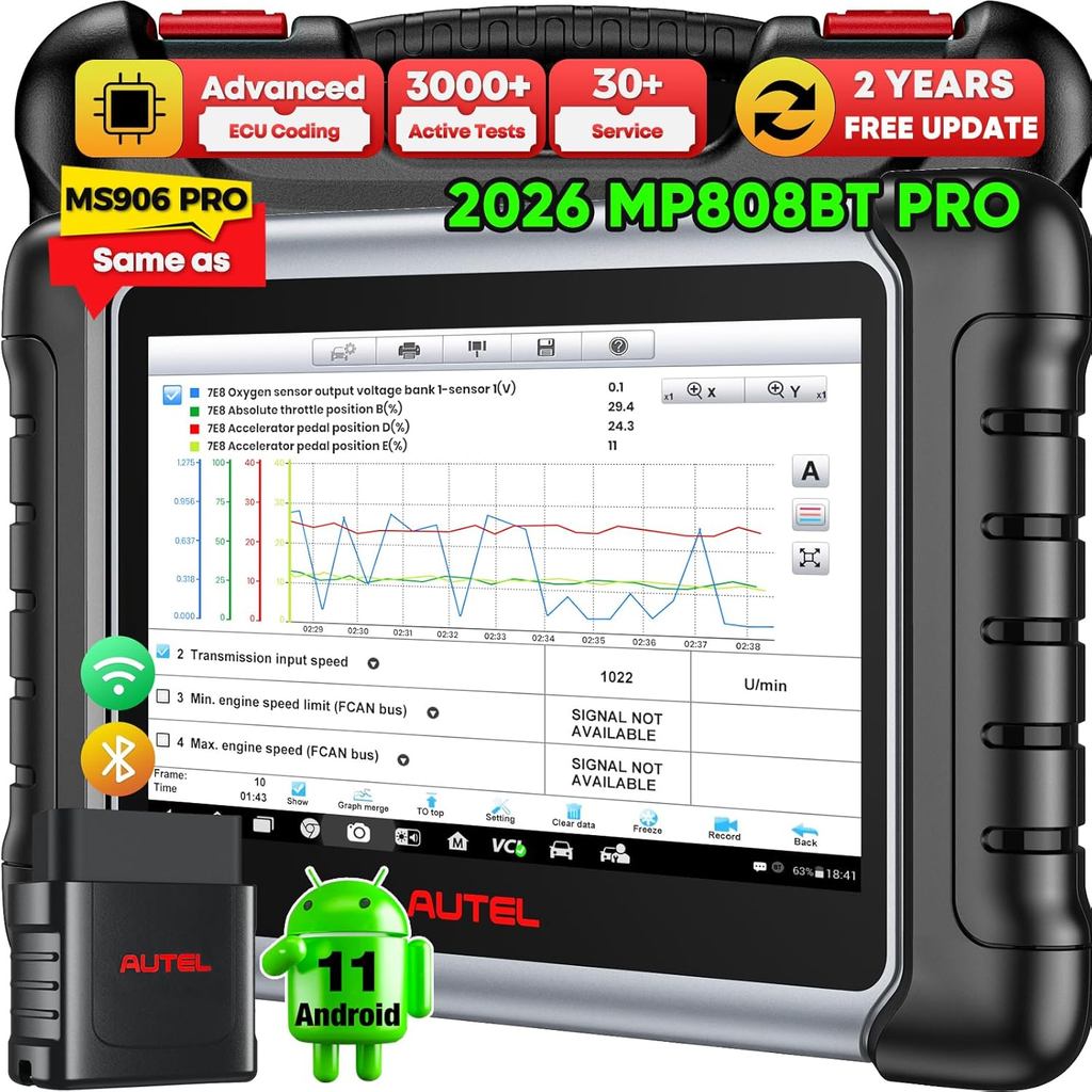 Autel MaxiPRO MP808BT PRO Scanner, เครื่องมือสแกนแบบสองทิศทาง 2026 อัปเดต 2 ปี, Pro เช่น MS906 PRO M