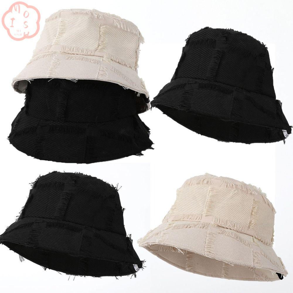 MIOSHOP ผู้หญิงฤดูร้อนหมวก, 2 สีผู้ชายผ้าฝ้ายผ้าฝ้ายหมวกผ้าฝ้าย, Sunbonnet หมวกหมวกชาวประมงกลางแจ้ง
