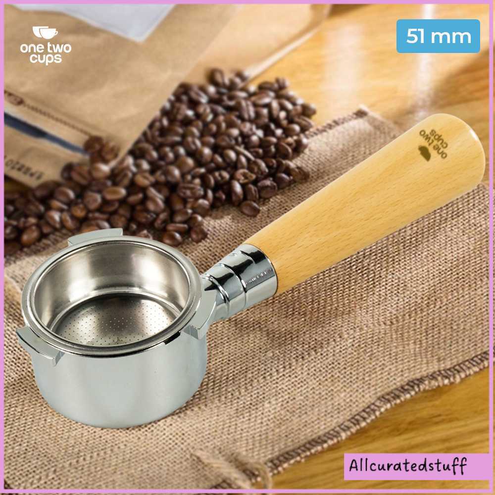 One Two Cups Bottomless Naked Portafilter Stainless 51mm for Delonghi - EC680