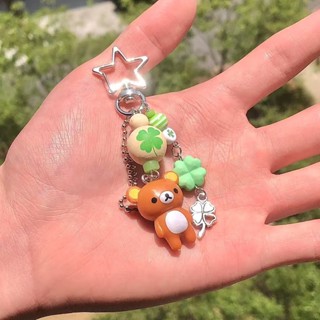 สไตล์ญี่ปุ่นโบราณ Rilakkuma จี้โคลเวอร์สี่ใบการ์ตูนน่ารักสุด…