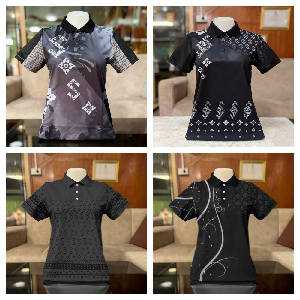 [จัดส่งภายใน 1-3 วัน]เสื้อโปโลสีดำ เสื้อโปโล unisex ลายไทย แขนสั้น เสื้อเชิ้ตทรงเข้ารูปสำหรับใส่ในชีวิตประจำวัน