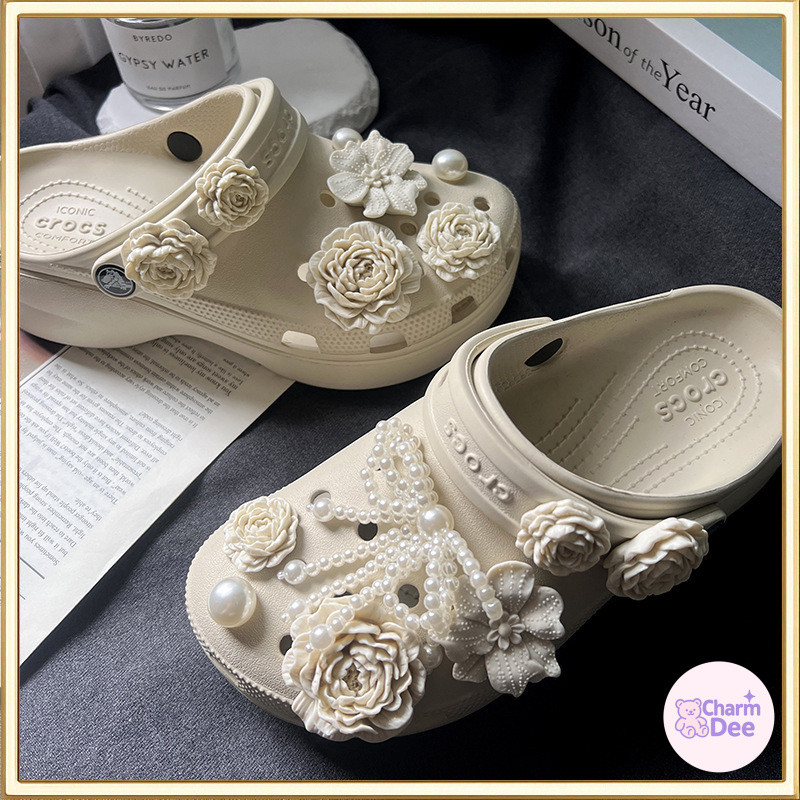 จี้รองเท้าแฟชั่น ชุดตัวต่อลายรองเท้า กันน้ำ | อุปกรณ์ตกแต่ง Clogs & Sandal สไตล์สากล