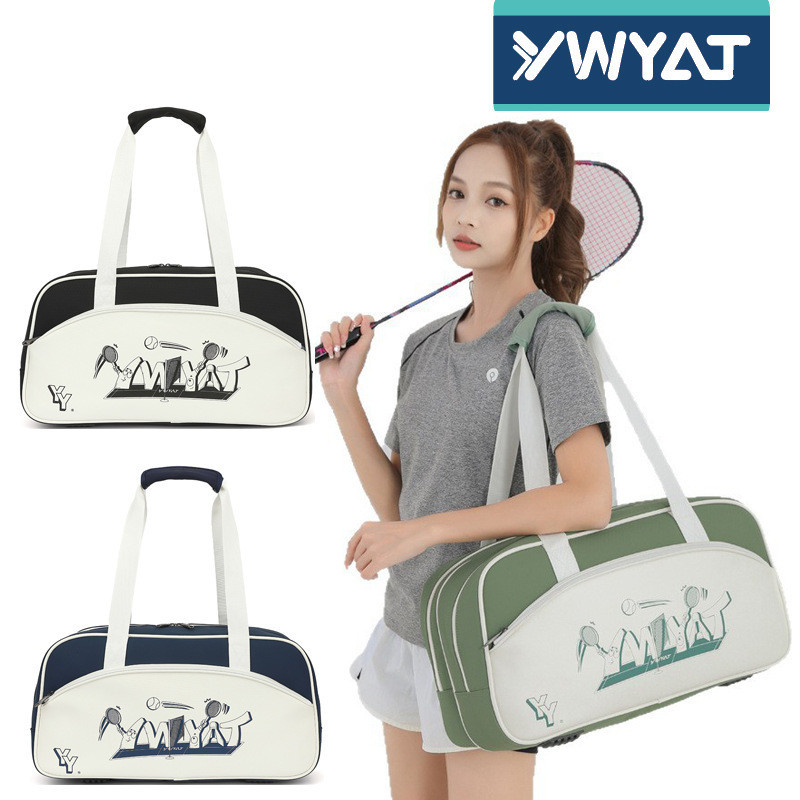 กระเป๋าแบดมินตัน YWYAT แบบสะพายไหล่เดียว กระเป๋า 3 ชิ้น กระเป๋าอเนกประสงค์ความจุขนาดใหญ่สำหรับใส่ลูกบอลกีฬา