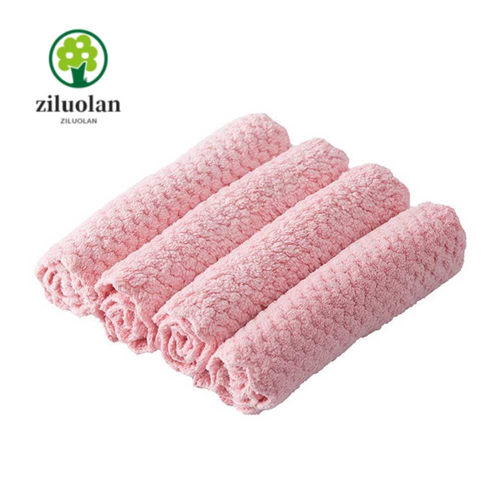 ZILUOLAN 1/3PCS ผ้าทําความสะอาดรถ Scouring Pad ดูดซับอุปกรณ์ครัวทําความสะอาด Rags