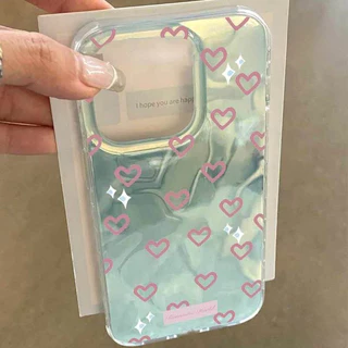 รัก เคสคู่ เคสไอโฟน11 สำหรับ IPhone 17 13 16 12 15 11 Pro Max XS XR X 7Plus 8Plus Max 7 6 6S 8 Plus SE ระลอกคลื่นน้ำ เคส