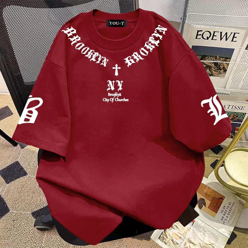 T42.SHOP  สื้อยืด oversize เสื้อแฟชั่น เกาหลี โคตรนุ่ม ผ้าคอตตอน ลาย “NY Cross” สินค้าใหม่ 2026 – โปรปัง