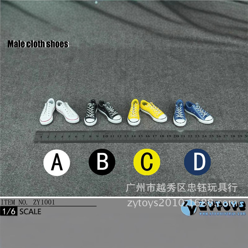 ZYTOYS 1/6 Men's Clothing Low-top lace-up shoes Sports Shoes ZY1001Converse Hand-Made OBJ BJD JK