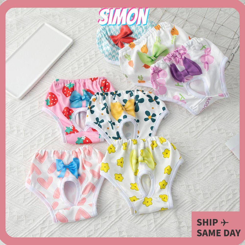 กางเกงสรีรวิทยาสุนัข SIMON, กางเกงประจําเดือนสุนัขกันรั่วระบายอากาศ, อุปกรณ์สัตว์เลี้ยงแบบใช้ซ้ําได้การ์ตูนล้างทําความสะอาดได้