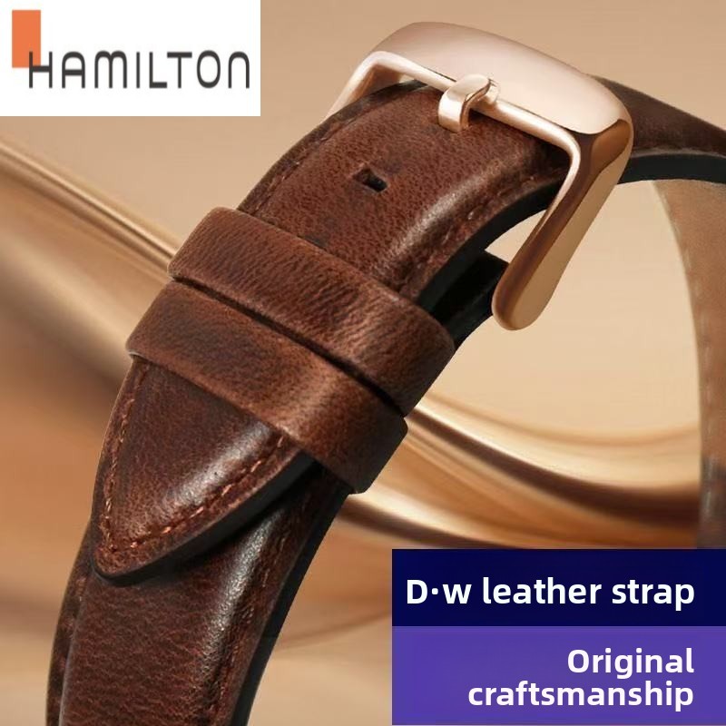 Hamilton Watch Leather Strap - สายหนังวัวกันน้ําเข้ากันได้กับสีกากีทั้งหมด, Jazzmaster, Ventura Seri