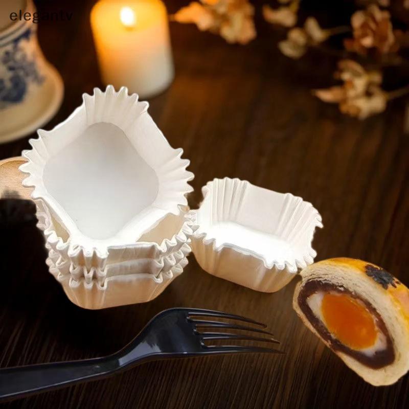 EGN 100/250 ชิ้นที่ใส่กระดาษขนมไหว้พระจันทร์กระดาษสี่เหลี่ยมบราวนี่ซับขนาดกลางขนาด 45/50/55/62 มม.Xu