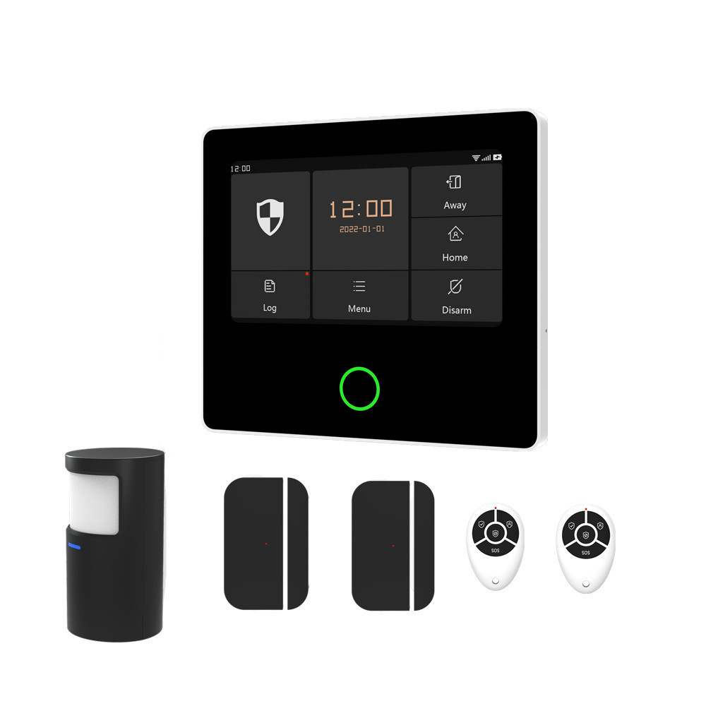 ออกแบบใหม่สีดํา Motion Detector ALARM System WIFI ALARM Panel RF433 Burgle ALARM System สําหรับ Home