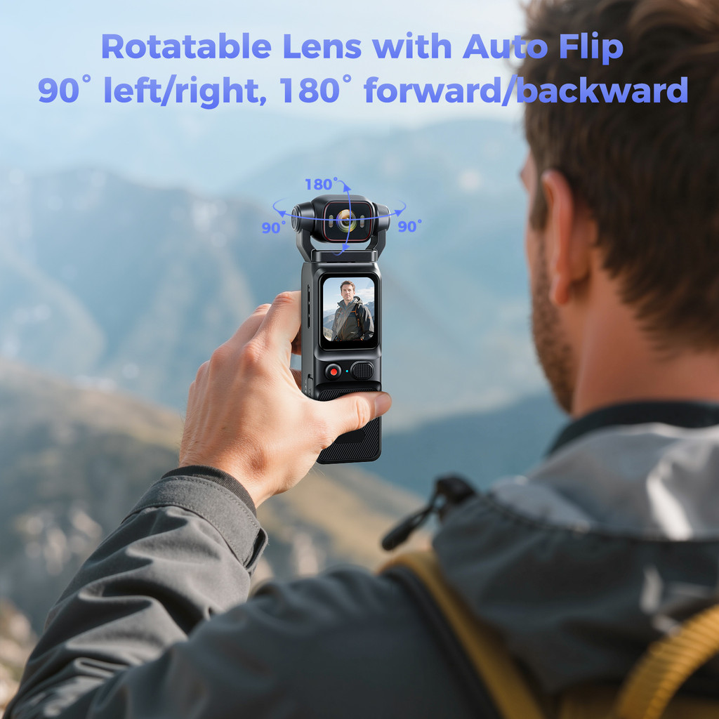 4K Pocket Action Camera หน้าจอสัมผัส Stabilization Sport BodyCam เครื่องบันทึกวิดีโอขนาดเล็กแบบพกพา 