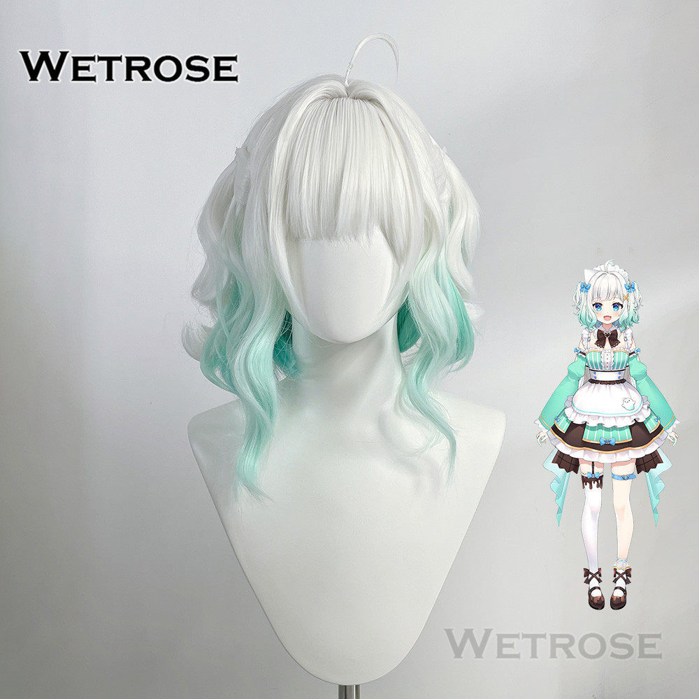 Wetrose Vtuber Mint Fantome คอสเพลย์วิกผม