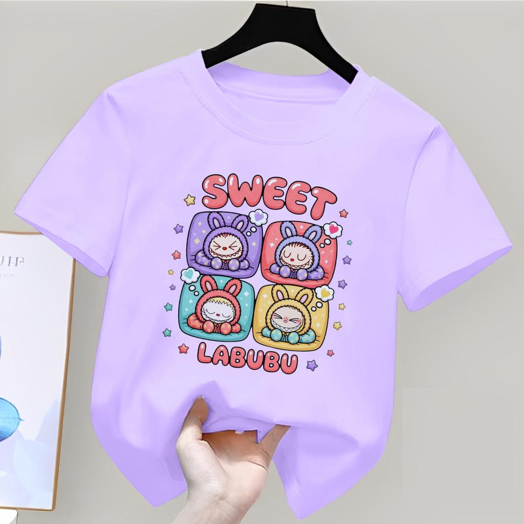 ลาบูบู พิมพ์ DTF สีขาว ผ้าคอตตอน