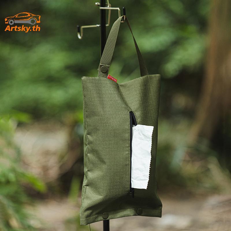 ARS Outdoor Camping กระเป๋าเก็บกระดาษทิชชูแบบพกพากล่องเก็บกระดาษทิชชูสําหรับปิคนิคพร้อมที่จับในครัวเรือนกล่องกระดาษทิชชูซิป TH - รูปที่ 4