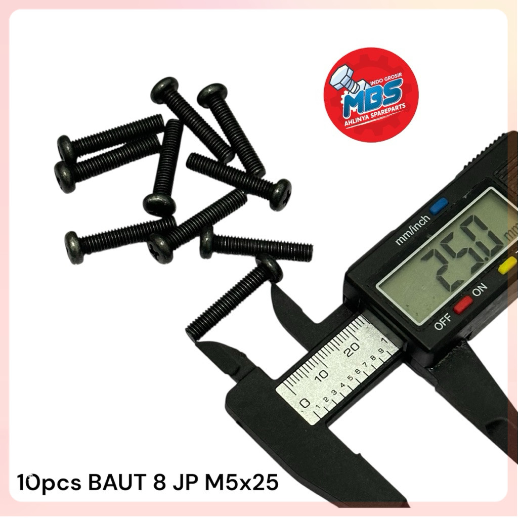 10 ชิ้น 8 JP BOLTS 2.5 ซม.LENGTH M8X25 STEEL BOLTS รถจักรยานยนต์รถ BOLTS