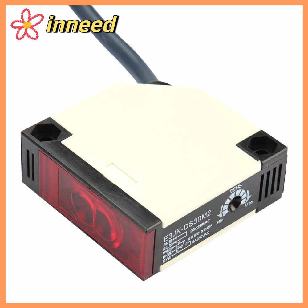 INNEED Specular Reflection Sensor, E3JK-DS30M2 30 ซม.Photoelectric Sensor Switch,ปกติปิด 2m Line 90-