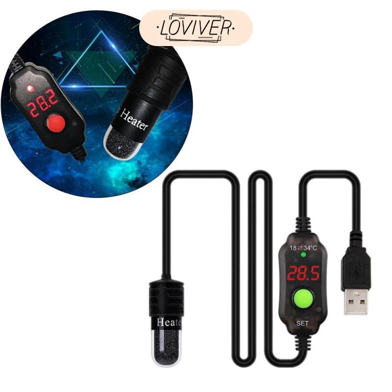 Mini Submersible Aquarium เครื่องทําความร้อน Rod Digital LED Thermostat USB เครื่องควบคุมอุณหภูมิแบบปรับได้สําหรับถังเก็บน้ําสัตว์เลี้ยง