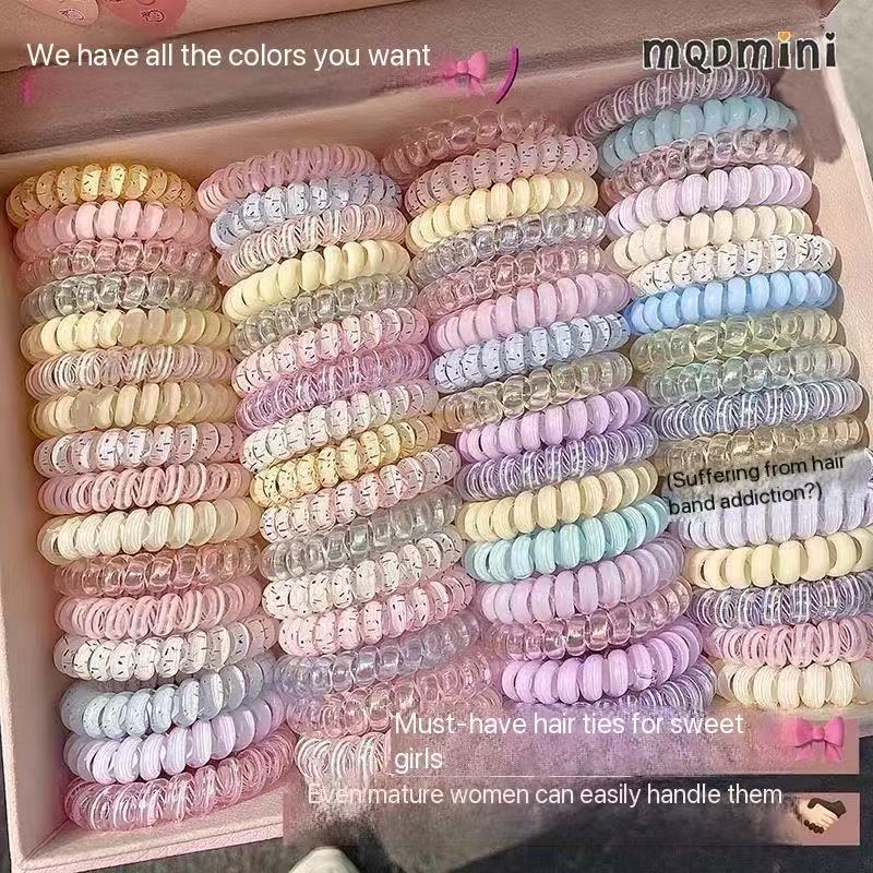 มิ้นท์มะพร้าวลายจุด สายโทรศัพท์สำหรับผูกผม สไตล์สาวเกาหลี