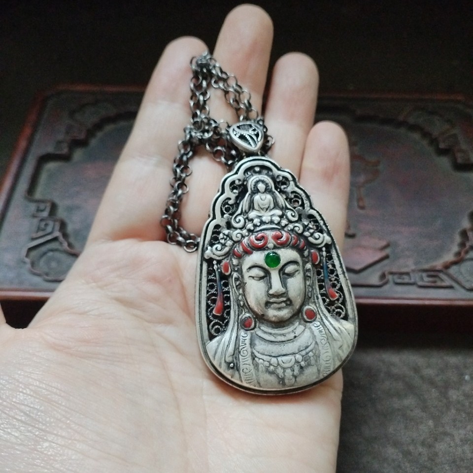 จี้สร้อยคอ Guanyin สไตล์สแตลลิซซอน แบบดั้งเดิม YBL1.15