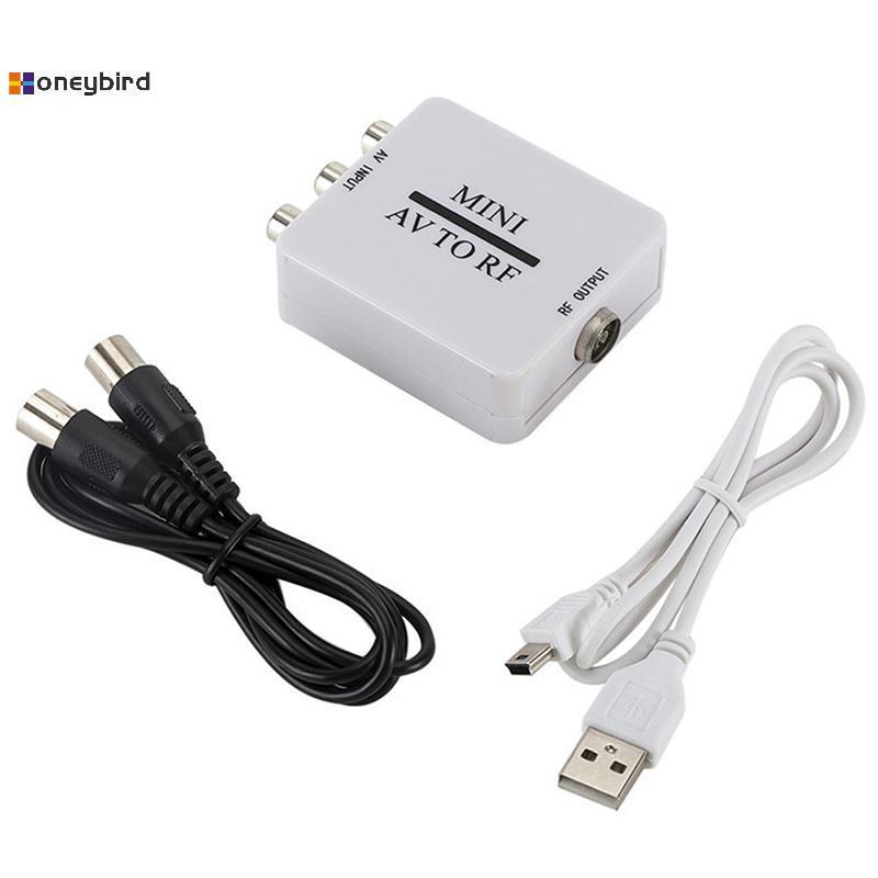 Honeybird RCA/Composite A/V To RF/Coax/Coaxial Converter RF Modulator AV 2 COAX อะแดปเตอร์ Nice