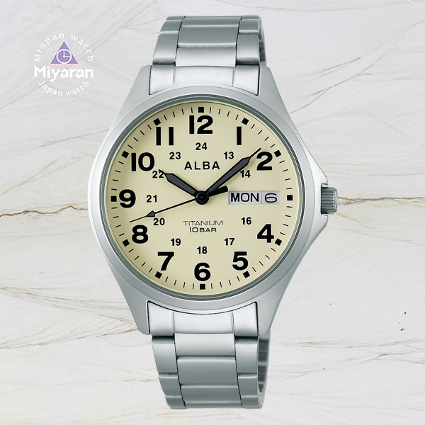 Seiko Watch ALBA Quartz Titanium Waterproof AQPJ401 Men's Watch New