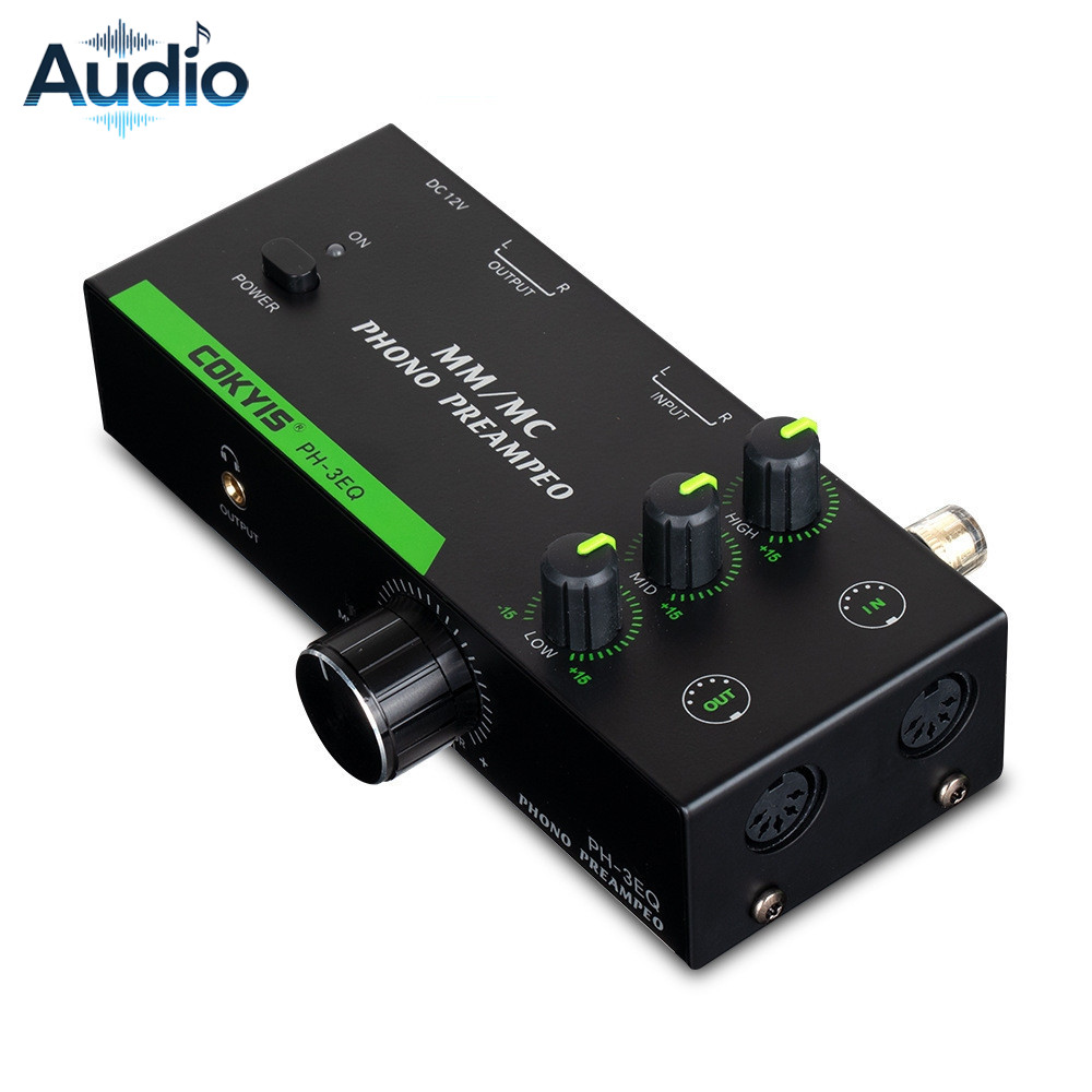 PH-3EQ Phono Turntable Preamp อุปกรณ์เสริมสําหรับแผ่นเสียงพร้อมกล่องและแผ่นเสียงพร้อมปรีแอมป์