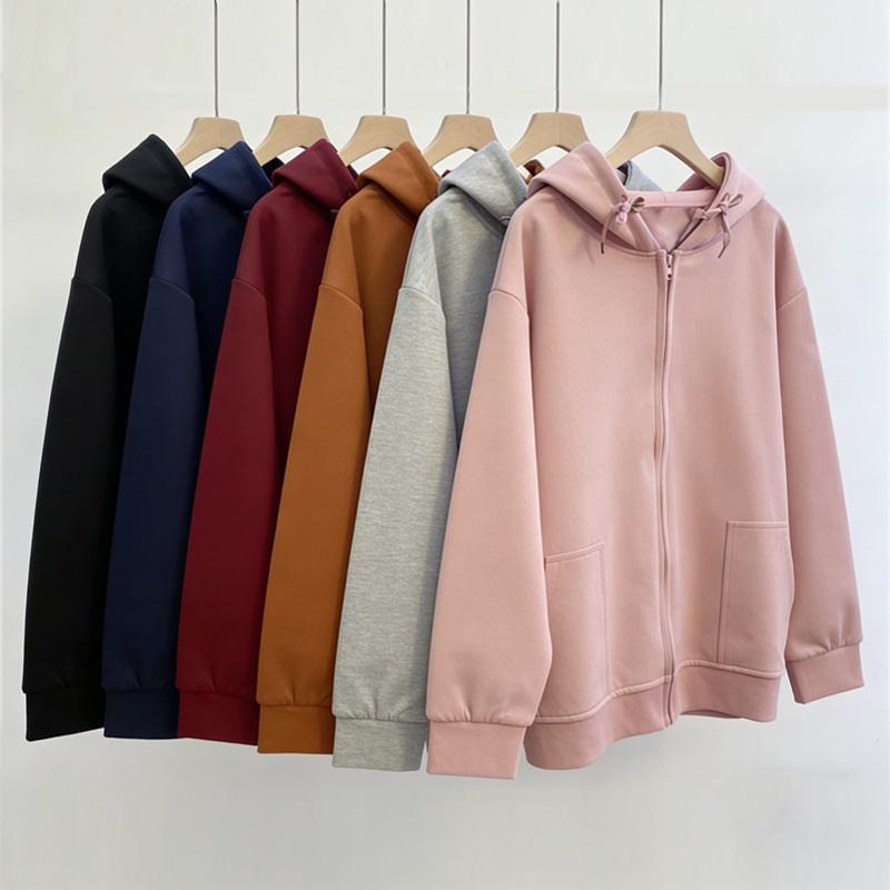 BIMI เสื้อแจ็คเก็ตแขนยาวมีซิปมีกระเป๋าและหมวก เสื้อคลุมแขนยาวกันร้อน กันหนาว งานระดับห้าง เนื้อผ้าหนาและนุ่ม ใส่สบาย