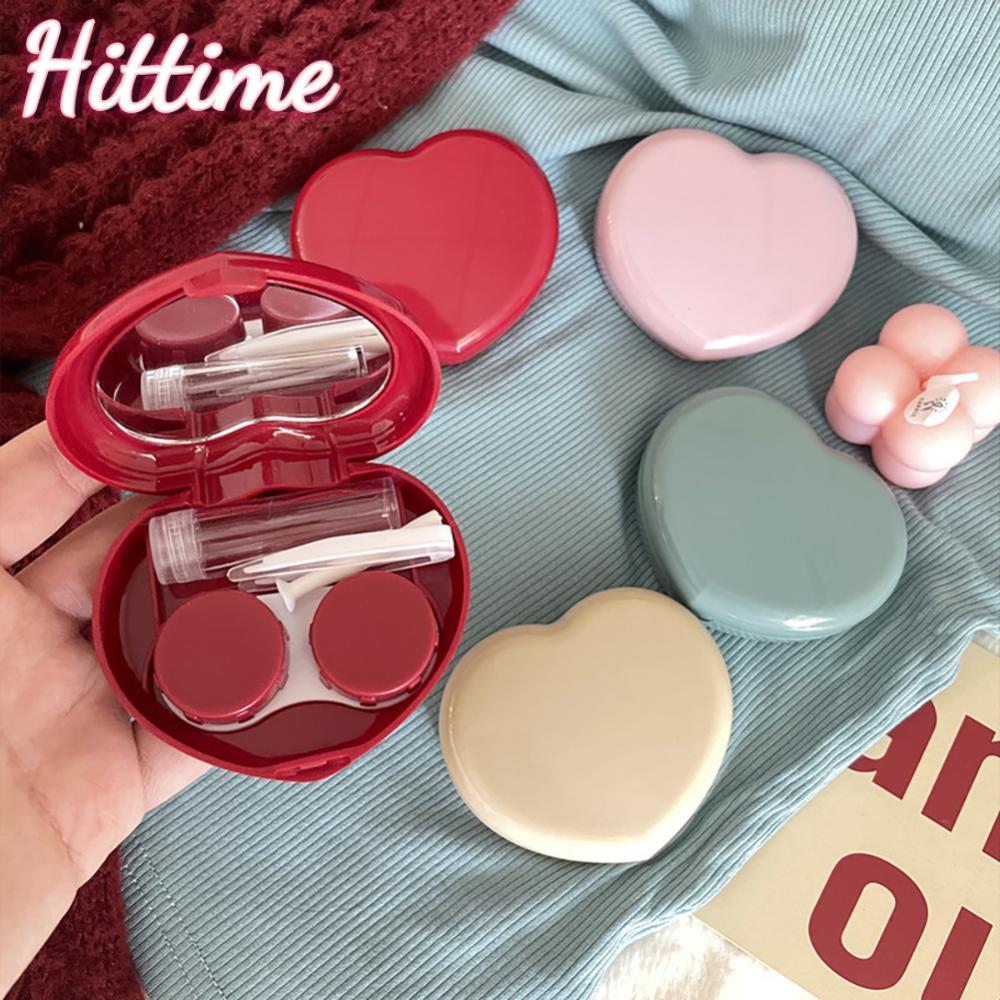 HITTIME Mini Heart Shape คอนแทคเลนส์ กับกล่องเก็บและกระจก C2W5