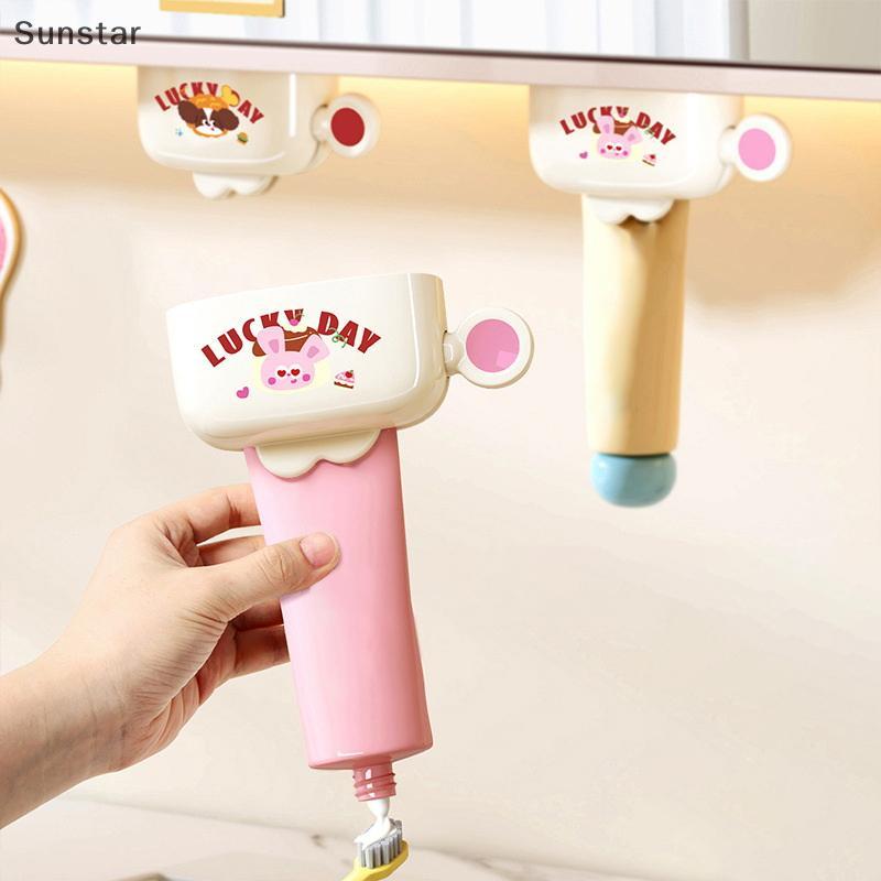 Sunstar เครื่องจ่ายยาสีฟันติดผนังเครื่องบีบยาสีฟันบีบง่ายสะดวกสําหรับ Qui Access ห้องน้ําเก็บ Ra