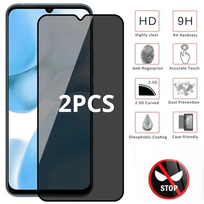 1-2 ชิ้นสําหรับ T-Mobile Revvlry + REVVL V + 5G Anti Spy ความเป็นส่วนตัวฟิล์มกระจกนิรภัยสําหรับ T-Mo